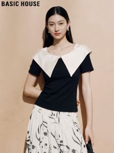 Basic House | Áo Thun Mỏng Kiểu Cổ Hải Quân Pháp Thời Trang