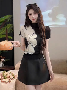 XUECAIQI | Fat-Friendly Summer Stylish French Casual Slimming Blouse Skirt