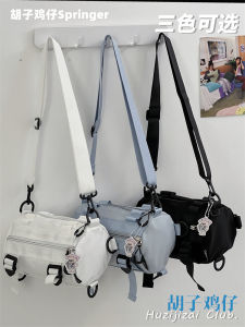 Ins สไตล์ญี่ปุ่นกระเป๋าผู้หญิงแฟชั่น Casual กระเป๋าสะพายข้างผ้าไนลอนซิปปิดขนาดเล็ก