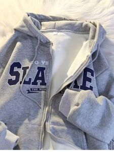 American Style Oversize Hoodie Jacket Mens Spring Autumn Winter Fleece Lined Zipper Cardigan Coat Youth Trendy Wear Resistant