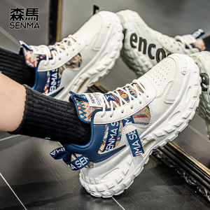 Mens Sporty Dad Shoes Mesh Upper High Top Running Shoes Fashionable Casual Shoes for Youth Autumn Season Senma Brand