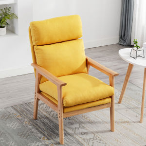 Minimalist Modern Solid Wood Fashionable Balcony Single Person Lounger Maternity Leisure Chair Bedroom Sofa Computer Chair Dormitory Chair