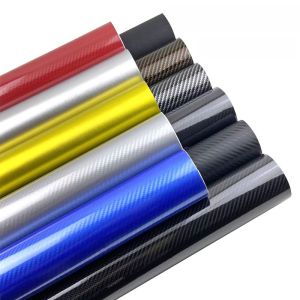 Car Carbon Fiber Black Screen Protector 3D Interior Central Control Sticker 5D Carbon Fiber Chameleon Body Matte Colorful Auto Film