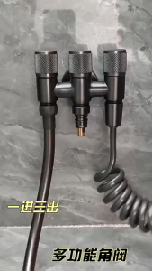 New Stainless steel 3 Way One-in Three-out Angle Valve Washing Machine Balcony Three Head Water Tap