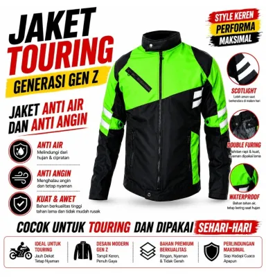 Jaket Touring Generasi Gen Z Anti Air Anti Angin Kualitas A&W Stylish Performa Maksimal