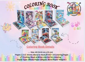 Cartoon Character Coloring Book Back to Back Print
