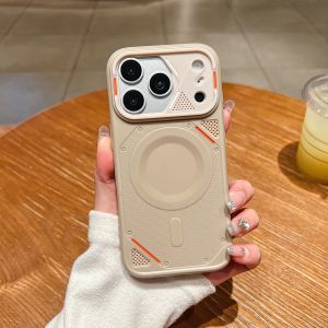 Cool design Armor Cooling Magnetic Phone Case For iPhone 17 16 15 14 Plus13 12 Pro Max For MagSafe Charging Shockproof Cover