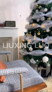 🎄ชุดตกแต่งครบ🎄ต้นคริสต์มาส Christmas Tree PE+PVC หนาแน่น กันน้ำ ทนทานนาน10ปี โครงเหล็กแข็งแรง ฐานเหล็ก 120/150/180/210 ซม. โทนขาว-เงิน ไฟ LED อุ่น ลูกบอลเงิน ริบบิ้นขาว ดาวยอด ส่งใน24ชม.