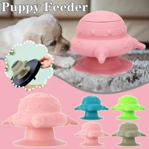 Puppy Nipple Milk Feeder Kitten Feeder with Suction Cup Pet Milk Silicone Bowl Bionic Self Feeding Device