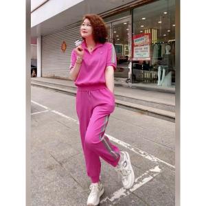 LIANGYILAILIN | Summer Travel Outfit High-end Style Rose Red Casual Sportswear Set for Women