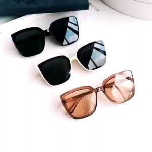 GU Kacamata Hitam Model Oversized Frame Besar Gaya Retro Vintage Untuk Wanita Model Terbaru K58 X1
