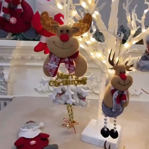 【Christmas Doll】Christmas Plush Hanging Ornaments Christmas Bell Santa Snowman Elk Doll Soft Toy Gift Xmas Tree Decor Pendant