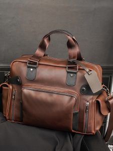 Túi Xách Nam Phong Cách Hàn Quốc Retro Thoải Mái Túi Đeo Chéo Túi Đựng Máy Tính Du Lịch Polyester Lớp Lót Đơn Dây Đeo Vai Cứng Vỏ Lớp Ngoài