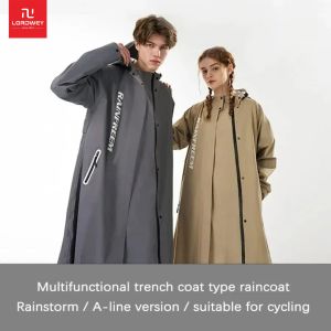 LORDWEY Fashion Multifunctional Windbreaker Type Raincoat Double Placket Waterproof Rain Poncho Outdoor Hiking Riding Couple Rainsuit