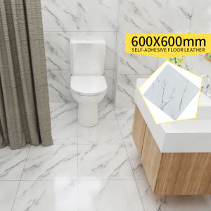 PVC Vinyl Floor Sheet Floor Sticker 60CM × 60CM Self Adhesive Tile Carpet Pad for Home Marble Texture