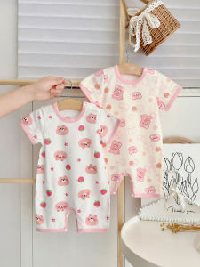 cat and  fish | Summer Short Sleeve Cotton Infant Onesie