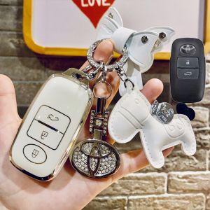 เคสกุญแจรถยนต์รถยนต์ Toyota Yaris ตกแต่งรถยนต์โตโยต้าสำหรับโตโยต้า Ativ พวงกุญแจรถพวงกุญแจรถรถโตโยต้า3ปุ่ม