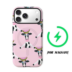 Watermelon Cow Phone Case for iPhone 18 17 16 15 14 13 12 11 Air Pro Max Plus Double-layer Cover