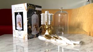 FIORENZA perlengkapan makan sendok garpu set stainless motif White Marble / tableware set cutlery fork spoon MP-925