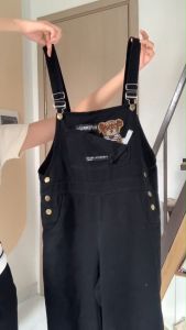 Quần yếm jeans ống rộng quần yếm jeans trẻ chung năng động phong cách Ulzzang_y7