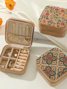 Portable Travel High End Retro Ethnic Style Jewelry Storage Box Earring Ring Necklace Organizer Box Gift Box Leather Material