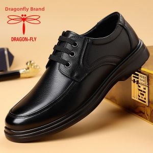DRAGON-FLY | Men New Genuine Leather Anti-slip Thick Soled Shoes