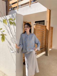 Elegant New Chinese Style Set Spring Autumn Miss Squirrel Lady Jiangnan Dream Jacket Skirt Womens Fashion Outerwear
