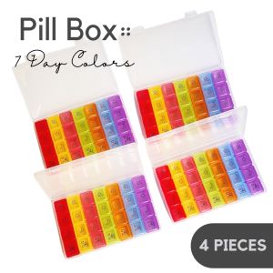 กล่องใส่ยา ถอดแยกได้ ตลับยารายสัปดาห์ รายเดือน 7 วัน 4 เวลา 28 ช่อง