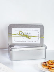 Snowflake Crisp Packaging Tin Cookie Baking Biscuits Nougat Cocoa Chip Cake High-Grade Tin Gift Box