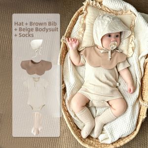 Summer Newborn Pure Color Short Sleeve Onesie