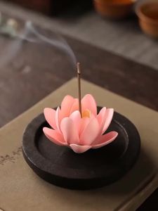 Lư Hương Sen Thủ Công Nhỏ Bằng Gốm Hình Hoa Sen Dùng Cho Nhang Que Trang Trí Bàn Thờ Nhà Quà Tặng Thiền Định Vật Trang Trí.