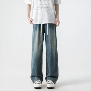 WUKONGYOUHUO | Breathable Loose Fit Drawstring Jeans