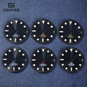 28.5mm Sunburst for SUB NH34 GMT Watch Dial Luminous SKX Watch face Movement Replacement Parts 