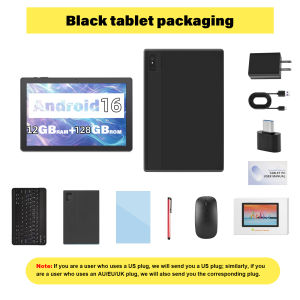 Paitanry 10.1 Inch HD IPS Android 16 Tablet 12GB+128GB Octa Core A537 5000mAh Battery Dual Speaker WiFi 6 Tablet for Kids Adults