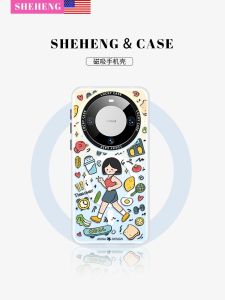 Self-Discipline Girl Collaborative Huawei Mate60Pro Phone Case Magnetic Suction Stand Fashionable Mate50 Protective Cover New Model Full Protection for P60 Anti-Fall