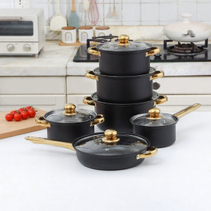 MLZH | Non Stick Cookware Set 12 pieces Stainless Steel