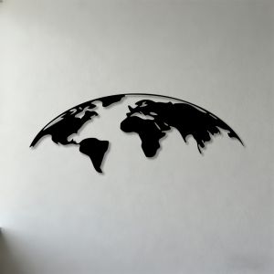 CIFbuy | Brand 2D Metal Wall Art World Map Sculpture Modern Home Decor for Living Room Bedroom Office Study Flat Iron Wall Decor