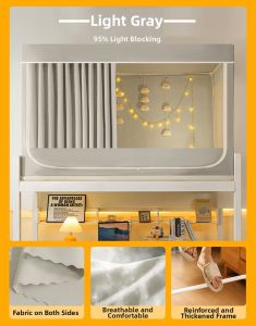 YASHU | Integrated Sun Shade Bunk Bed Curtains