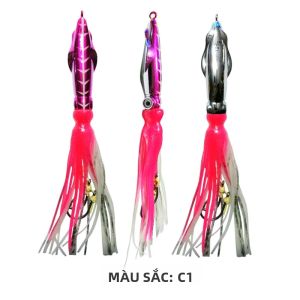 Mồi Câu Giả TEASER J108 Slow Pitch Jig Bait 60g-200g Đầu Kim Loại Chân Bạch Tuộc Dành Cho Câu Cá Biển Đại Dương Bờ Biển Sông.