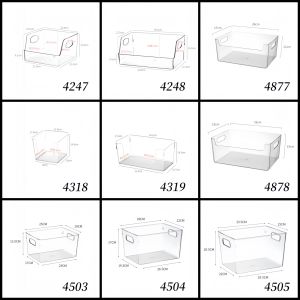 Transparent Acrylic Book Storage Box Student Desk Drawing Book Office Desktop Organizer Tray Simple Style Plastic File Basket
