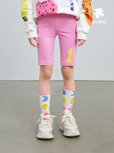 Pocoblush Original Design Girls Cycling Shorts Tight Elastic Sports Outdoor Summer Pants Breathable Five-Quarter Length