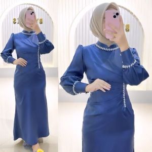 0Shanum dress satin mermaid dress viral pesta / kondangan dress baju kondangan murah lengan