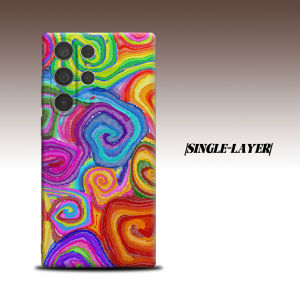rainbow swirl psychedelic For Samsung Galaxy S26 S25 S24 A56 A36 Dual Layer Luxury Fashion Full Lens Protective Case