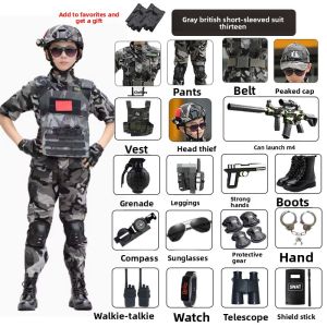 REDAIJINGLING | Camouflage Uniform Set for Boys Spring Outdoor Military Training Performance Wear
