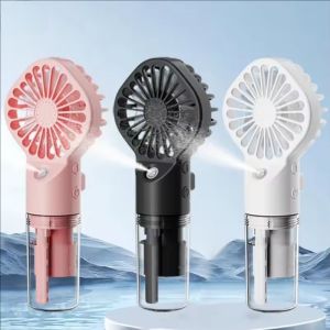YESPERY 4 Speeds Portable Handheld Spray Fan Humidifier Fan Powerful Wind USB Rechargeable Water Spray Mist Outdoor Small Fan