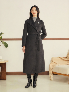 YINER | Winter French Lapel Wool-Cashmere Blended Double-Faced Handmade Coat