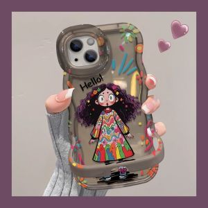 Graffiti Girl Bench Dual Support Phone Case for Apple 15Promax Huawei Mate60Pro New Honor 200/100 Women OPPO Reno12 Anti-Fall Vivo X100 Xiaomi 14