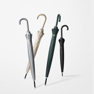Japanese brand long umbrella 16K windproof curved handle rainproof quality classic business big umbrella