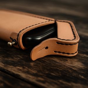 กระเป๋ามือถือ เคสหนังแท้สั่งทำเฉพาะรุ่น ร้อยเข็มขัด