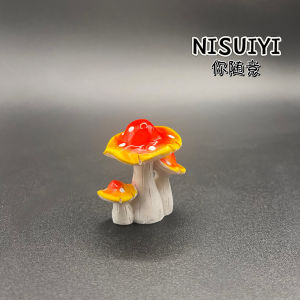 Forest System Orange 3 Heads Mushroom Drip Glue Cream Glue DIY Accessories Scenery Small Ornaments Handmade Craft Supplies